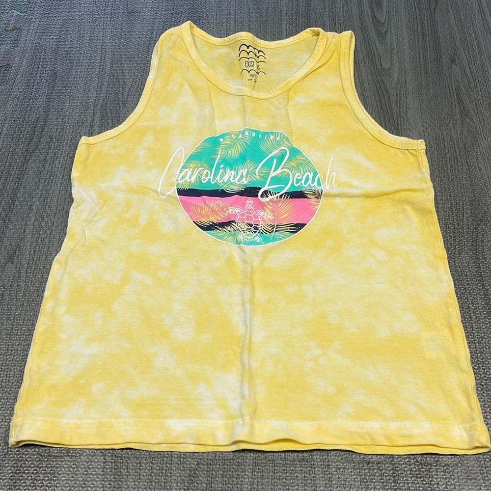Yellow Tie Dye Beach Tank - Girls Size M